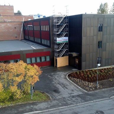 Pågående arbeid på bygg